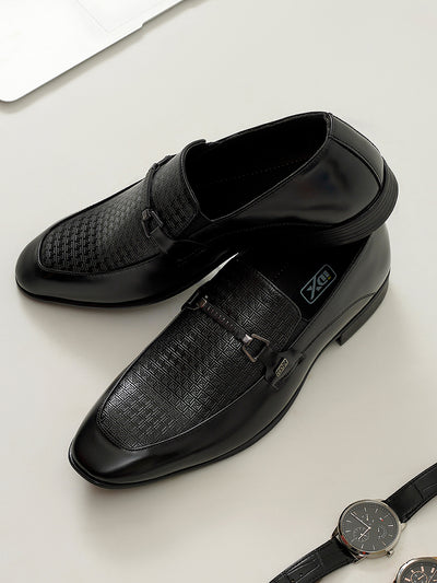 Men's Black Regular Toe Slip On Formal (IX2032)-Formals - iD Shoes