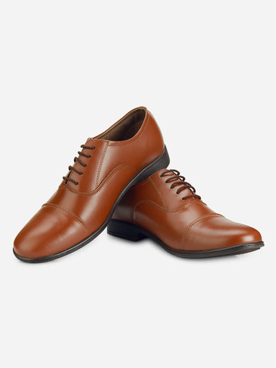Men's Tan Regular Toe Derby Formal (ID2104)-Formals - iD Shoes