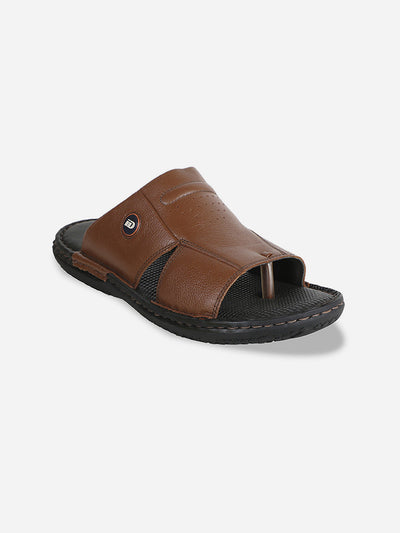 Men's Tan Casual Slip On Sandal (ID4052)-Sandals/Slippers - iD Shoes