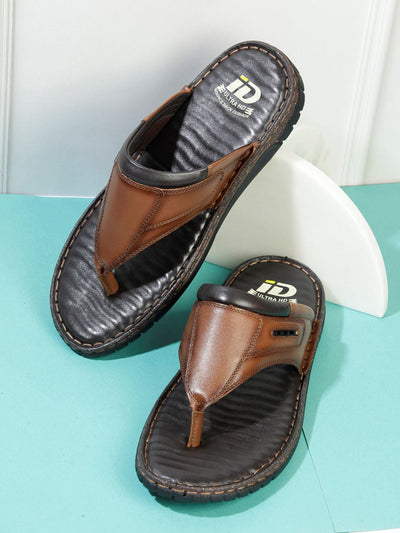 Men's Tan Thong-Style Casual Sandal (ID4131)-Sandals/Slippers - iD Shoes