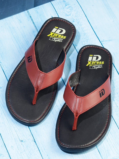 Men's Red Thong-Style Flat Casual Sandal (ID4135)-Sandals/Slippers - iD Shoes