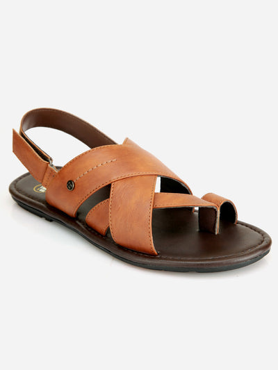 Men's Tan Cross Starps Casual Sandal (IX5010)-Sandals/Slippers - iD Shoes