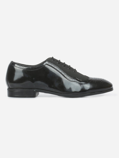 Men's Black Round Toe Lace up Formal (IX1083)-Formals - iD Shoes