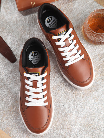 Men's Tan Lace Up Casual Sneaker (ID3070)-Sneakers - iD Shoes
