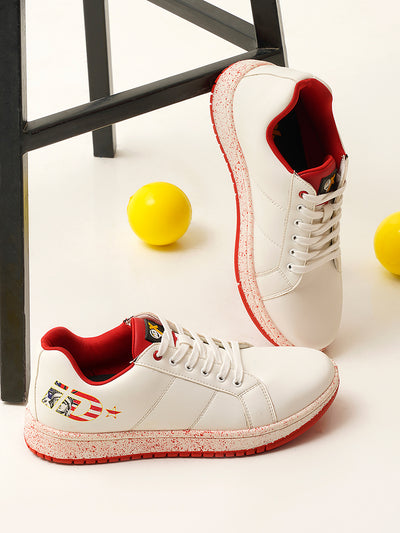 Men's Graphic Print White Sneaker (IX1061)-Sneakers - iD Shoes