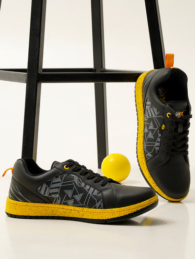 Men's Active Graphic Black Sneaker (IX1060)-Sneakers - iD Shoes