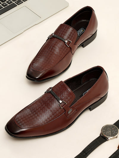 Men's Wine Regular Toe Slip On Formal (IX2032)-Formals - iD Shoes