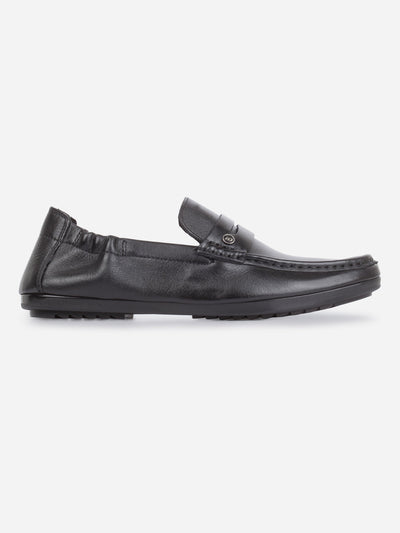 Men's Black Moc Toe Casual Loafer (ID1169)-Loafers - iD Shoes