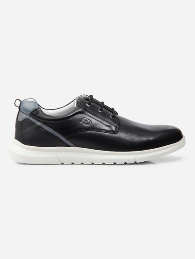 Men Black Leather Sneaker (ID3087)-Sneaker - iD Shoes