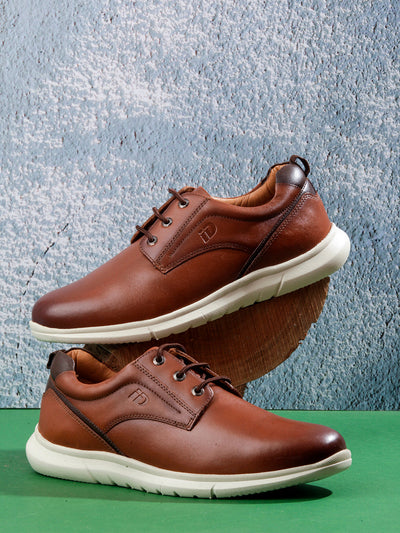 Men Tan Leather Sneaker (ID3087)-Sneaker - iD Shoes