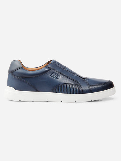 Men Blue Leather Sneaker (ID3088)-Sneaker - iD Shoes