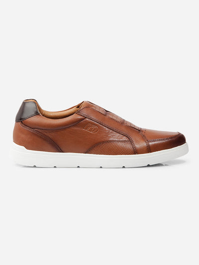 Men Tan Leather Sneaker (ID3088)-Sneaker - iD Shoes