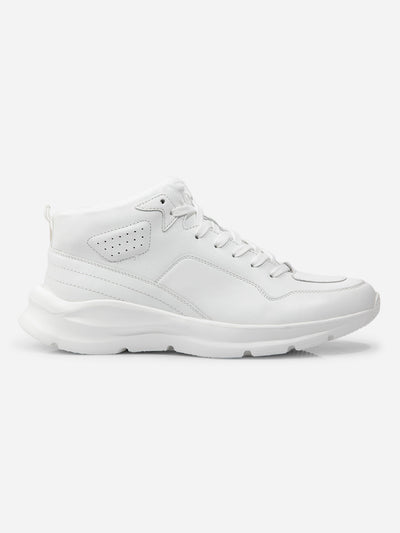 Men White Leather Sneaker (ID3093)-Sneaker - iD Shoes