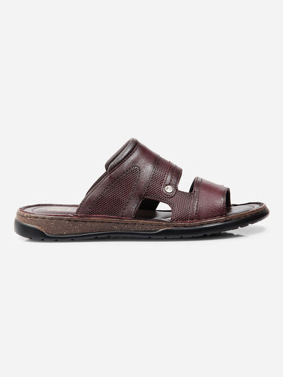 Men Wine Sandal / Slipper (ID4216)-Sandal / Slipper - iD Shoes