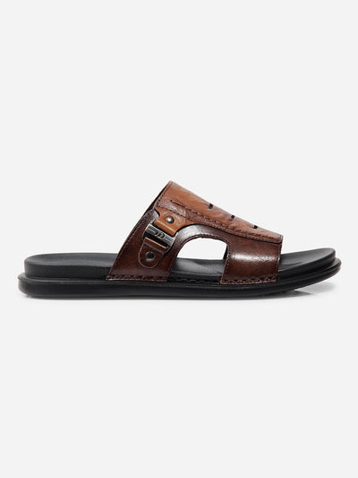 Men Tan-Brown Sandal / Slipper (ID4222)-Sandal / Slipper - iD Shoes