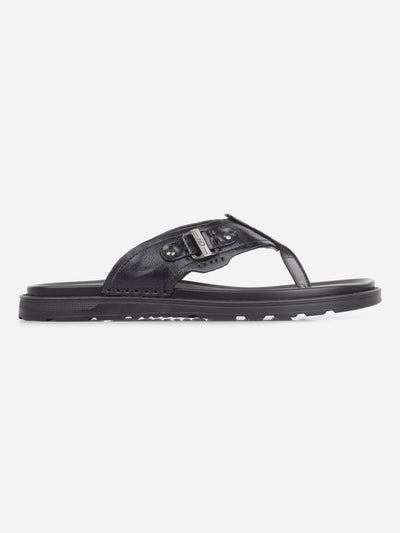 Men's Black Thong Sandal (ID4241)-Sandals/Slippers - iD Shoes