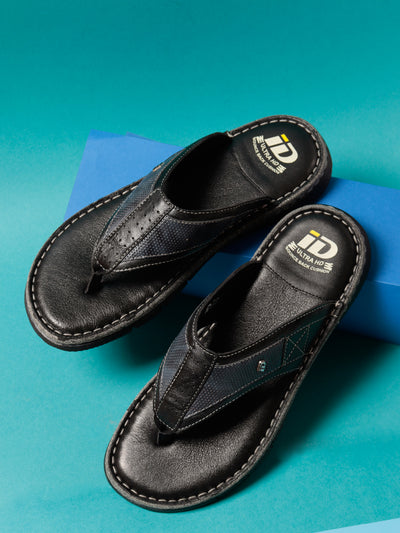 Men's Black Thong Casual Sandal (ID4104)-Sandals/Slippers - iD Shoes