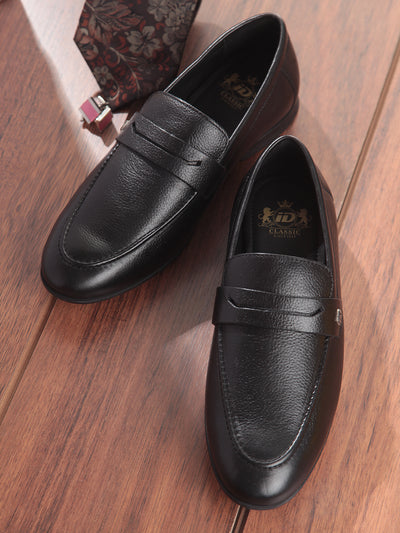 Men's Black Regular Toe Formal Slip On (ID1146)-Loafers - iD Shoes