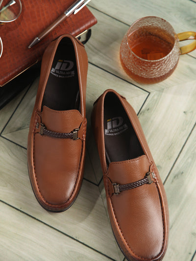 Men's Tan Moc Toe Casual Loafer (ID1161)-Loafers - iD Shoes
