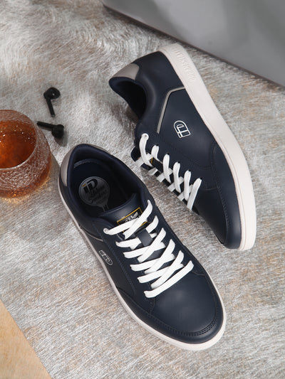 Men's Navy Lace Up Casual Sneaker (ID3070)-Sneakers - iD Shoes