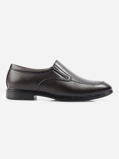 Men's Brown Round Toe Slip On Formal (IX1077)-Formal - iD Shoes