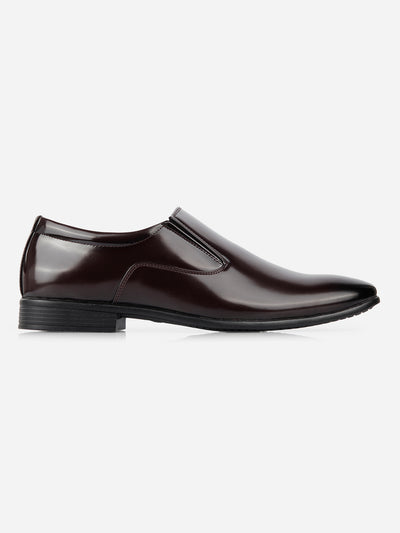 Men's Wine Regular Toe Slip On Formal (IX1080)-Formals - iD Shoes