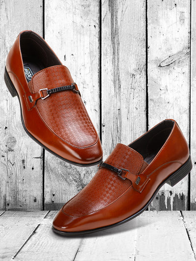 Men's Tan Regular Toe Slip On Formal (IX2032)-Formals - iD Shoes