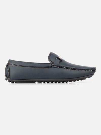 Men's Navy Saddle Trim Loafer (IX4103)-Loafer - iD Shoes