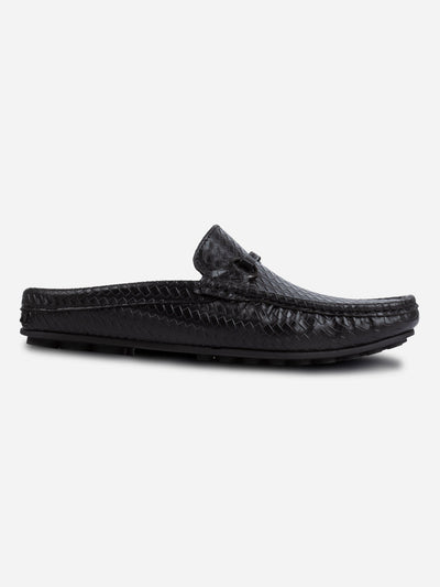 Men's Black Moc Toe Buckle Mule (IX4112)-Sandals/Slippers - iD Shoes