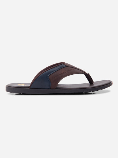 Men's Brown/Navy Thong Style Sandal (IX5015)-Sandals/Slippers - iD Shoes