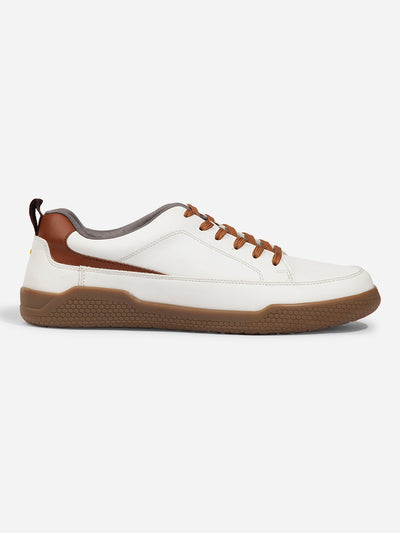 Men's White Textured Leather Sneaker (ID3096)-Sneakers - iD Shoes