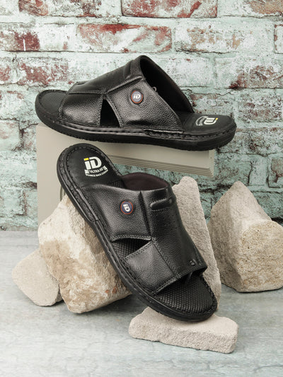 Men's Black Casual Slip On Sandal (ID4052)-Sandals/Slippers - iD Shoes