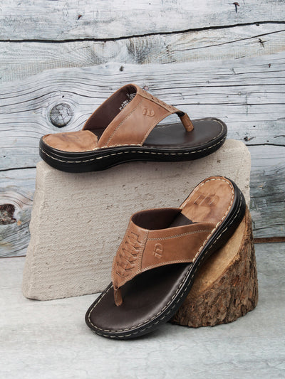 Men's Brown Thong Casual Sandal (ID4047)-Sandals/Slippers - iD Shoes