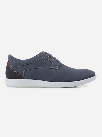 Men's Blue Suede Finish Casual Lace Up (IX2146)-Casuals - iD Shoes