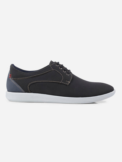 Men's Black Suede Finish Casual Lace Up (IX2146)-Casuals - iD Shoes