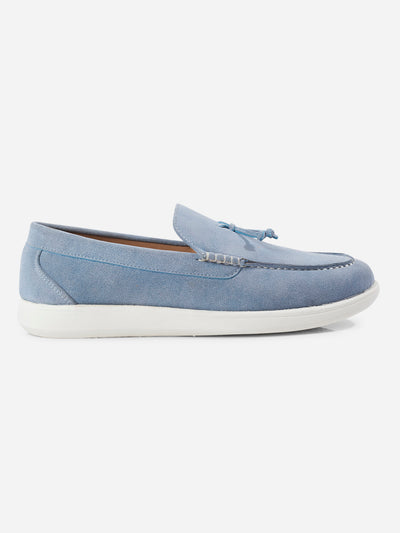 Men's Blue Suede Tassel Casual Slip On (IX2150)-Casuals - iD Shoes