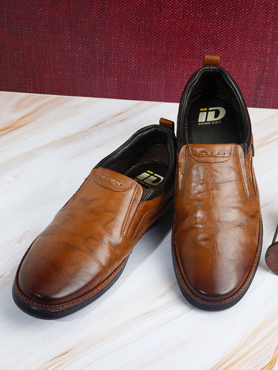 Men's Tan Dual Tone Comfort Slip On (ID1113)-Casual - iD Shoes