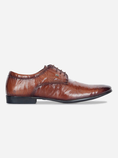 Men's Tan Texture Finish Lace Up Formal (ID2185)-Formals - iD Shoes