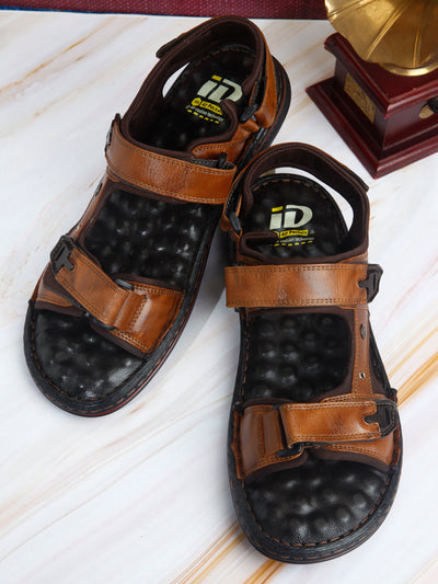 Men's Tan 56 Air Pocket Footbed Smart Casual Sandal (ID4168)-Sandal / Slipper - iD Shoes