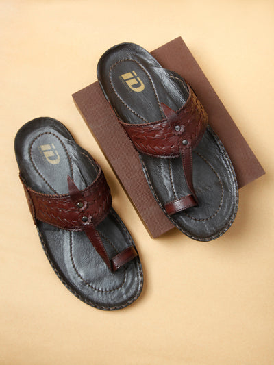 Men's Brown Kolapuri Style Ethnic Slipper (ID4068)-Sandals/Slippers - iD Shoes