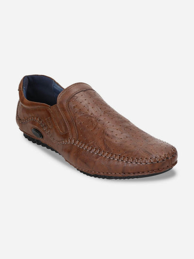 Men's Tan Crumble Leather Driving Slip On (ID1050)-Casuals - iD Shoes