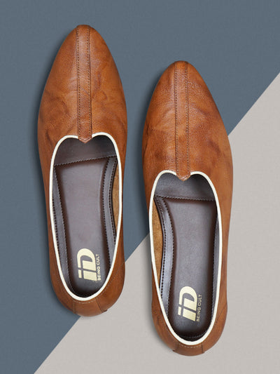 Men's Tan Ethnic Jalsa Juti and Mojaris (ID1067)-Casuals - iD Shoes