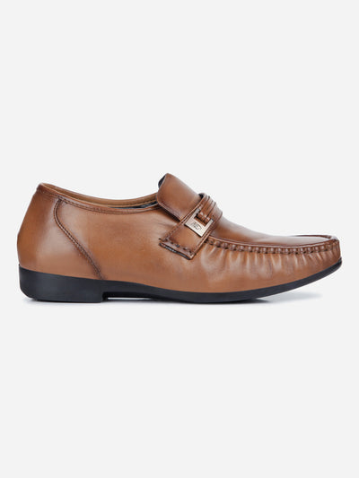 Men's Tan Moc Formal Slip On (ID1106)-Formals - iD Shoes