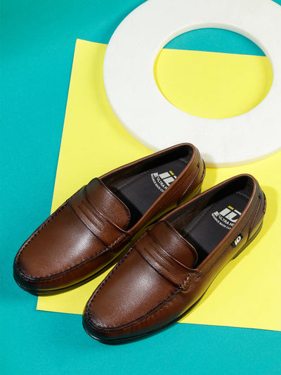 Men's Tan Penny Loafer (ID1109)-Loafers - iD Shoes