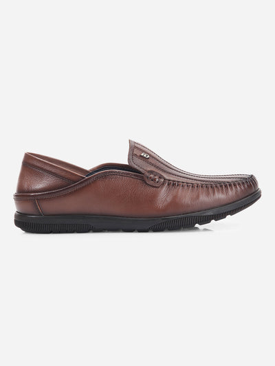 Men's Brown Round Toe Casual Slip (ID1159)-Loafers - iD Shoes