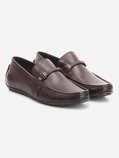 Men's Brown Moc Toe Casual Loafer (ID1161)-Loafers - iD Shoes