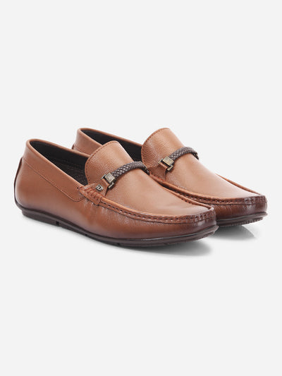 Men's Tan Moc Toe Casual Loafer (ID1161)-Loafers - iD Shoes