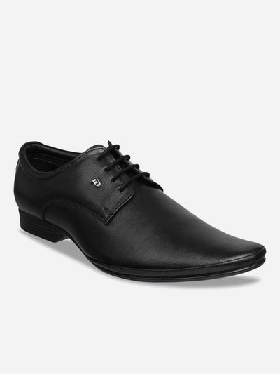 Men's Black Pointed Toe Lace Up Formal (ID2063)-Formals - iD Shoes