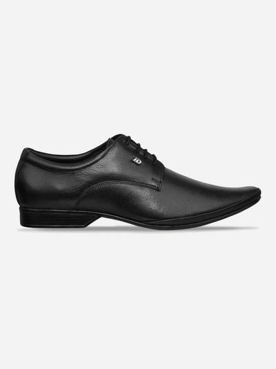 Men's Black Pointed Toe Lace Up Formal (ID2063)-Formals - iD Shoes