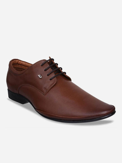 Men's Tan Pointed Toe Lace Up Formal (ID2063)-Formals - iD Shoes